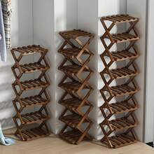 1 PCS Independent High-rise Folding Shoe Rack - Space-saving Narrow Design, Sturdy Bamboo Structure, Easy To Assemble, Perfect for Entrances, Dormitories or Family Organizations. Shoe Storage Organizer, Dormitory Organizer, Naturally Finished Furniture, Compact Design, Durable Structure, Minimalist Design, Sturdy and Durable, Apartment Life - 10 Stufen - Übersicht 1