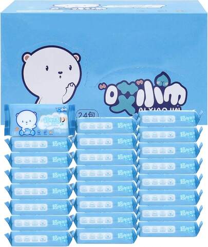 Toallitas Húmedas para Bebé, Antibacteriales, Hipoalergénicas, Sin Alcohol, Sin Parabenos, Textura Acolchonadita, Fresco Aroma, 30 Toallitas por Paquete (Osito)