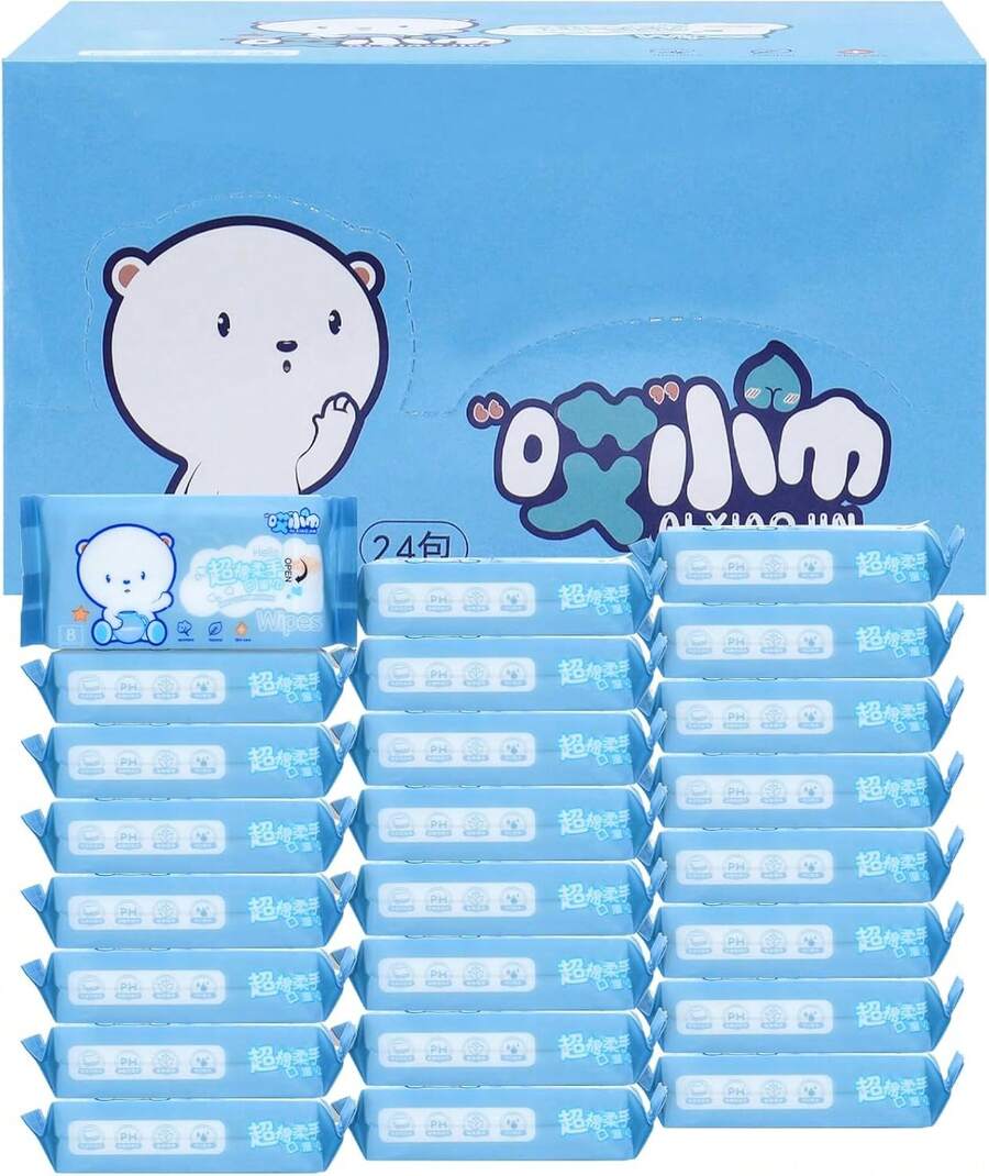 Toallitas Húmedas para Bebé, Antibacteriales, Hipoalergénicas, Sin Alcohol, Sin Parabenos, Textura Acolchonadita, Fresco Aroma, 30 Toallitas por Paquete (Osito) - Unicornio - Ver 1