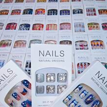 96pcs Random 4pcs DIY Nail Art Set, 2000+ Styles Press On Nails Handmade, Square Press On Nails, Short, Long,Y2k Nails, Gothic, Western Style, Fake Nails For Women, Beautiful Fake Nails, Suitable For Holidays, Parties, Gatherings, Dates, And Daily Wear, Perfect Christmas And New Year Gift For Women Or Girls - 96 件/4 盒 - 查看 3