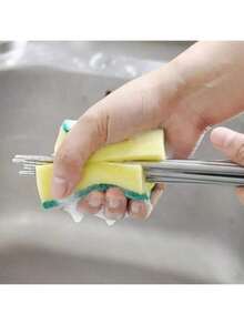 24片/12片/10片/6片/1片装厨房清洁海绵，耐刮擦洗碗海绵，适用于酒店/餐厅/商业场所，厨房清洁海绵，洗碗布，清洁垫 - 黃色 - 查看 7