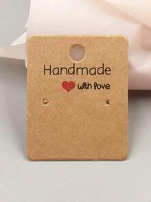 100pcs 5x4cm Fashion Earring Display Cards, Various Styles Earring Stud Presentation Paper Cards