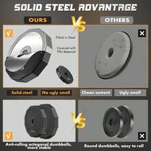 Weights Dumbbells Set, Adjustable Dumbbell Sets 22Lbs 44Lbs 66Lbs 88Lbs With Solid Steel, Barbell Free Weight Set With Connector Workout Home Gym Equipment For Men Women Strength Training Shaping - màu đen - Xem 3