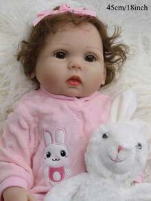 45cm18inch Reborn Baby Doll Full Body Soft Vinyl Newborn Doll Bath Toy Alive Newborn Baby Art Toy Gifts - muñeca de cuerpo de vinilo - Ver 2