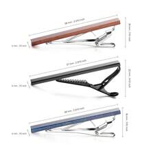 3件套木纹、红木、蓝色、黑色和青铜合金优雅领带夹礼盒装男士