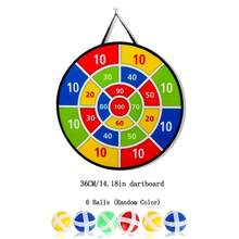 儿童大型飞镖靶套装，趣味派对游戏玩具，包含粘性飞镖球和飞镖靶！配备12个特制粘性飞镖球，适合儿童球类游戏，有两种颜色（黑色和红色）和三种尺寸（36厘米、66厘米、74厘米）可选。适合室内/室外/花园/棋盘游戏和趣味派对活动。是3-12岁男孩女孩的完美生日礼物。 - 彩色 - 查看 11
