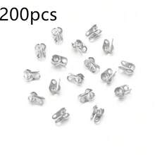 200pcs/Pack Metal Bead Chain Clasp, Double Hole Double Ear Side Clasp For Necklace Bracelet DIY Jewelry Making Accessories - Beaded Chain Side Clasp - View 31
