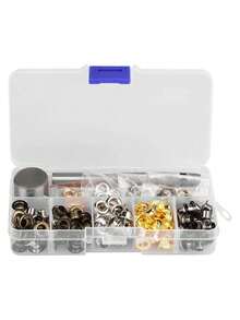 EstiloOjal ojales conjunto arandelas sujetador para ropa de artesanía de cuero Accesorios de costura con 3 piezas de trabajo hecho a mano conjunto de herramientas(3mm*420)Versión mejorada - 4 mm x 220 - Ver 10