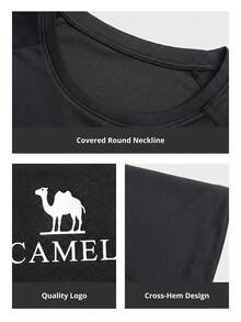CAMEL CROWN Áo sơ mi nam tay ngắn mùa hè thoáng khí, thấm hút mồ hôi, thích hợp cho hoạt động leo núi. - Bóng đen ma quái - Xem 6