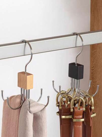 1 pieza Percha giratoria de 360°, organizador de armario ahorra espacio para guardar cinturones, sujetadores, camisetas sin mangas, corbatas, bufandas, carteras y talla grande, accesorio de almacenamiento multifuncional para el armario