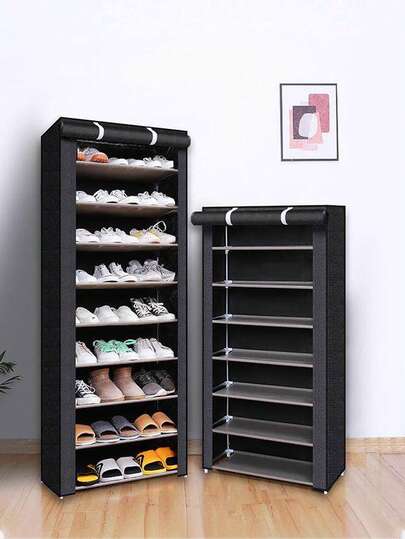 5/7/9 Niveles Organizadores de Zapatos, Zapatera con Cubierta de Tela Contenido de zapatos, Estructuras de Acero y Conectores de Plástico, Para Almacenar y Guardar los Zapatos, 22-30 Pares Tela Color Compartimientos Metal ,Zapatero con cubierta, organizador portátil de 5/7/9 niveles anti polvo para de metal pares de estantes altos que ahorran espacio para clóset, entrada, recámara, cocheraapatos