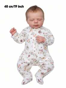 19 Inch/48 Cm High Quality Reborn Baby Doll, Full Body Soft Touch Vinyl 3D Hand Painted Skin With Visible Veins Girl Doll, Handmade Art Reborn Doll Like Real Baby, Great Birthday Gift/Christmas Gift For Kids - Multicolor - View 3