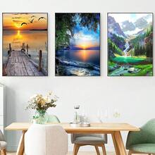 YALKIN 6 Stück Malen Nach Zahlen Erwachsene, Paint by NFUmbersss Malen Nach Zahlen, DIY Landschaft mit Pinseln und Acrylfarben Handgemalt Ölgemälde Leinwand für Home Décor, Ohne Rahmen (30x40cm)-7761 - Landschaft - Übersicht 5