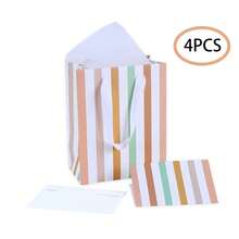 （1/2/4 包 - 9 英寸）中号礼品袋，礼品袋用薄纸，含卡片和自粘信封 - 可重复使用，适用于生日、母亲节、婚礼、婴儿派对和任何场合。 - 彩色 - 查看 15