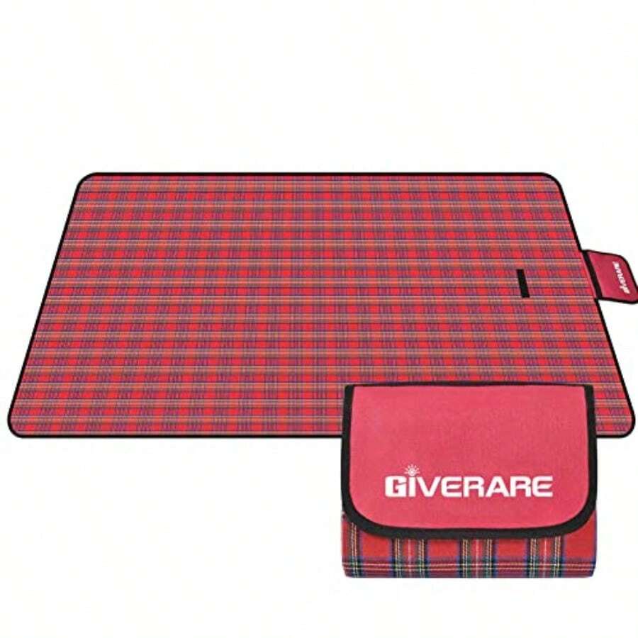 GIVERARE - Manta de playa de pícnic XL impermeable sin arena para acampar al aire última intervensión tapete familiar de secado rápido tapete portátil extragrande para viajes senderismo - como en la foto - Ver 1