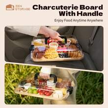 1pc Bamboo Cheese Board With Cover, Food Serving Tray For Snacks, Pastries, Bread, Desserts, Fruit, Cake - Multicolor - View 8