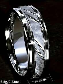 1PC 6/ 8MM Brushed Titanium Steel Couple Ring - Durable, Scratch Resistant, Fashionable - Perfect For Couple Proposal, Engagement, Wedding, Engagement Ring, Anniversary Gift - 8MM - View 7