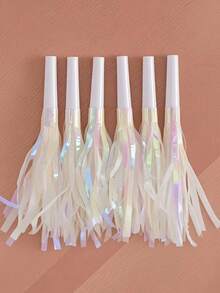 6件生日/节日派对吹龙流苏哨子