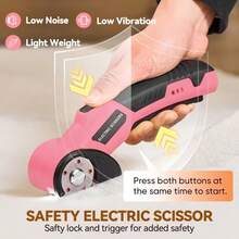 4.2V Cordless Electric Scissors With Safety Lock And LED Light, Ergonomic Non-Slip Handle, 10000RPM Rotating Blade, 2000mAh Battery, Suitable For Cutting Clothing, Cardboard, Carpet, Leather, Fabric And More, Cardboard Cutter, Fabric Cutter - Multicolor - View 5