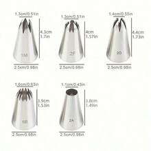 5 Piece Cake Piping Tips Set, 430 Stainless Steel Icing Nozzles With PP Storage Bag, Seamless Welded Rust Resistant Baking Tools For Home, Bakery & Cafe Decorating - 銀色 - 查看 9