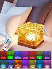 1pc 16 Colors Northern Lights Wave Ripple LED Projector Light With Remote Control - USB Powered, RGB Atmosphere Projector Lamp For Bedroom, Home Theater And Ceiling Decor - Ideal For Valentine's Day, Wedding Etc - Dimmable, Color Changing Lighting - Multicolor - View 2