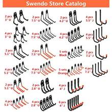 Swendo Garage Hooks Heavy Duty Garage Storage Utility Double Hooks Wall Mount Tool Holder Organizer with Anti-Slip Coating 4 Pack Black 4.2" Large Round J Hook - Paquetede4ganchosredondosgrandesenformadeJnegrosde42pulgadas - Ver 7