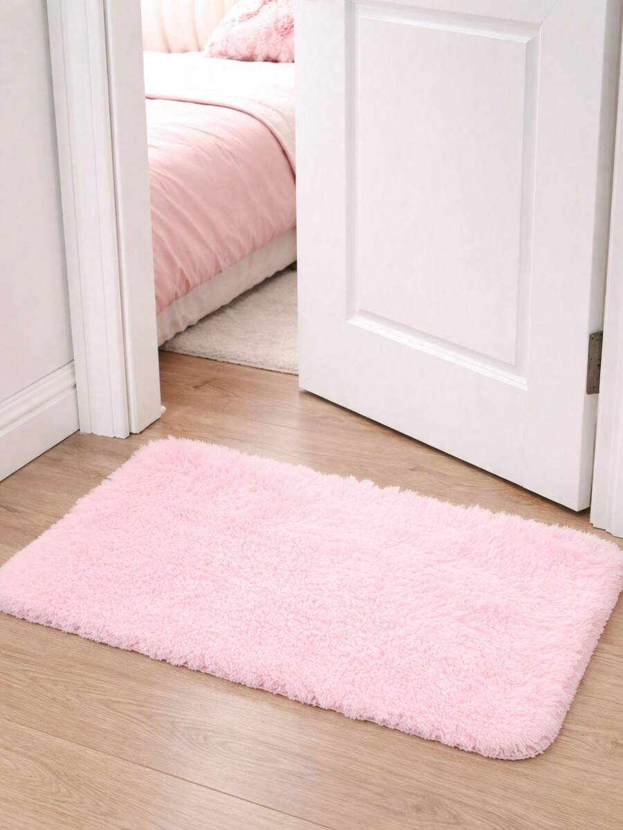 Shaggy Rug 40x60cm Rectangular Color Options - ベビーピンク - チェックする 1