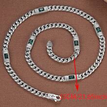 1pc Luxury Arabesque Cubic Zirconia Square Pendant Necklace, Hip Hop American Style Chain, Versatile Fashion Necklace For Valentine's Day