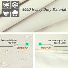NettyPro - Cubierta para parrilla de gas de 132 cm impermeable 600D resistente al agua para barbacoas  Char-Broil Brinkmann Nexgrill y más color beige - Beis - Ver 2