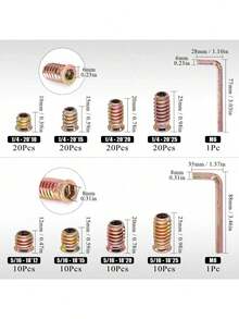 EstiloSwpeet - 122 Piezas De Acero Al Carbono Chapado En Zinc Para Muebles De Acero Al Carbono, Tornillos En Tuerca Roscados, Conectores De FijacióN De Pernos, Enchufe Hexagonal (1/4 + 5/16, Kit Surtido)VersióN Mejorada - 1 - Ver 3
