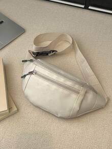 Women's Waterproof Fanny Pack Chest Bag Shoulder Crossbody Bag Multi-Zipper Fashion - White - View 6