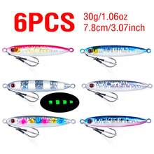 6pcs Metal Lure Baits, 10-100g Slow Sinking Casting Lures With 3D Luminous Eyes And Assist Hooks, Suitable For Sea Fishing - Multicolor - View 17