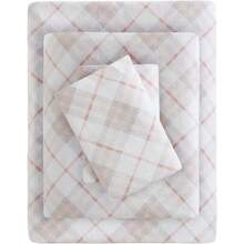 510 Design Cozy Flannel 100% Cotton Cute Warm Ultra Soft Cold Weather Sheet Set Bedding Queen Size Pink Plaid - Cuadros rosas - Ver 1