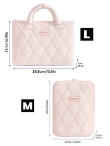 Funda para portátil minimalista de unicolor, funda protectora para tableta/dispositivo, bolsa de almacenamiento portátil, resistente al agua y a los golpes, multifuncional, con cremallera, organizador de accesorios para portátil, bolsa de útiles escolares, bolsa de transporte para portátil para trabajo/estudio - Multicolor - Ver 5