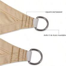 ASZX iMood Malla Sombra Triangular 3x3x3 90% De Cobertura Lista para Colocar Toldo 95% de Bloqueo de Los Rayos UV con Instalar Accesorios Sombra Lona Impermeable para Exteriores Jardin Alberca Terraza - Beis - Ver 8