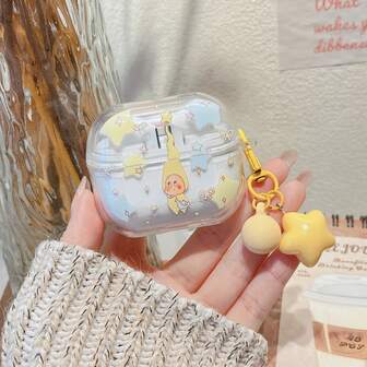 Star Shaped + Pendant Suitable For Samsung Buds FE, Buds 3 / Buds 3 Pro Wireless Earbuds Protective Case, Buds Pro Protective Case, Galaxy Buds Live Wireless Bluetooth Earphone Case, Buds2 & Buds2 Pro Soft Earphone Case For Women