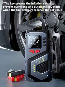 1pc 150PSI 5000A Jump Starter With Air Compressor, 5 In 1 Function Digital Car Tire Inflator Jump Box Battery Pack, Portable Car Battery Charger For 10L Gas Or 5.0L