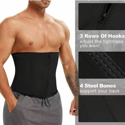 1pc Men's Sports Waist Trainer Belt, Waist Trimmer Belt, Compression Waist Trainer, Waist Cincher, Sauna Belt, Workout Waist Trimmer, Abdominal Trainer, Sportswear, Shaper, Waist Trainer For Workout, Compression Chest Wrap