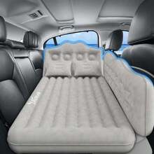 Car Air Mattress Bed: Inflatable Back Seat Air Mattress For Car, Thickened Camping Sleeping Pads With 2 Pillows & Air Pumps, Fits Sedan/Truck/SUV, Grey,37105545 - 深灰色 - 查看 1