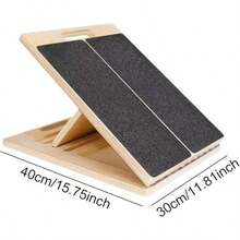 Tabla inclinada para estiramientos y equilibrio - Madera 40 x 30 cm portátil - Inclinación ajustable antideslizante - Soporta hasta 120 kg y mejora movilidad - Madera - Ver 4