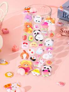 内含1张随机可爱小猫贴纸，3D立体泡泡贴纸，适合儿童和女孩。 - 彩色 - 查看 6