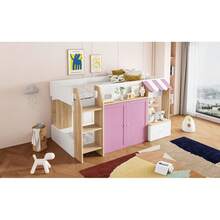 Kids Bed Frames, Headboards & Footboards - Pink+White+Wood+90cm*200cm - View 8