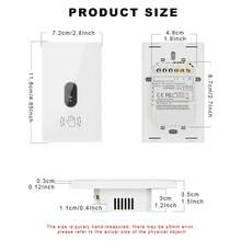 9毫米超薄嵌入式非接触式挥手开关 - 红外感应手势控制，钢化玻璃面板易于清洁，无需WiFi，防止细菌滋生，适用于浴室、厨房、医院（黑/白）