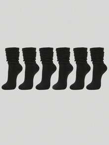 1/3/6 Pairs Women's Fall Autumn Winter Slouch Knit Socks Slouchy Socks Women Scrunch Socks Women Scrunchie Socks Women Crew Socks Delamerican (Apricot, Light Yellow, Khaki, Brown) Compression Socks Comfortable, Warm & Breathable, Fashionable Perfect Gifts For Hiking, Back To School, Halloween & Christmas Xmas, Cozy