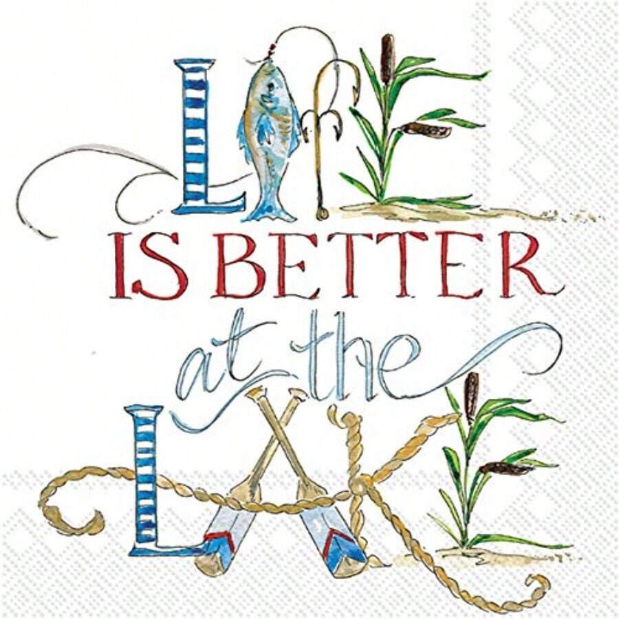 Table Napkins - 6.5 X 6.5-inches + Lake Life - View 1