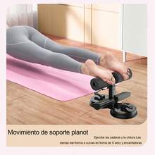 Soporte portátil para el piso, con cuerda y 2 ventosas fuertes para abdominales, barra de dominadas, almohadilla adhesiva, soporte ajustable para pies para muslo, entrenamiento para oficina, hogar - Negro - Ver 8