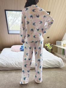Disney Stitch Print Pajama Set - Multicolor - View 2