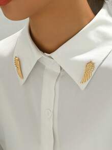 1 对时尚金属麦穗胸针、西装翻领针、衬衫领饰，男女皆宜