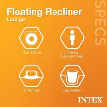 Floating Recliner Inflatable Lounge 71in X 53in - Multicolor - Ver 1