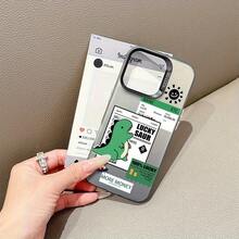 Una linda funda de teléfono verde con dinosaurio y láser negro, elegante y simple, funda de protección personalizada y creativa, diseño a prueba de golpes y anticaídas, resistente a la suciedad y duradera, compatible con Apple, adecuada para  17.17 Pro...17 Pro Max...17 Agua. 16.16 Pro...16 Pro Máx.16 más.. 15.15 Pro Max...15 Pro...15 más.. 14.14 Pro...14 más..14 Pro Max... 13.13 Pro...13 Pro Max...12.12 Pro...12 Pro Max...11.11 Pro...11 Pro Máx.XR.X.XS.XS máx.Se.MiNi. Muy adecuado para regalos de Halloween, Pascua, cumpleaños, ideal para novias, novios, amigos e incluso - Negro 3027 - Ver 3